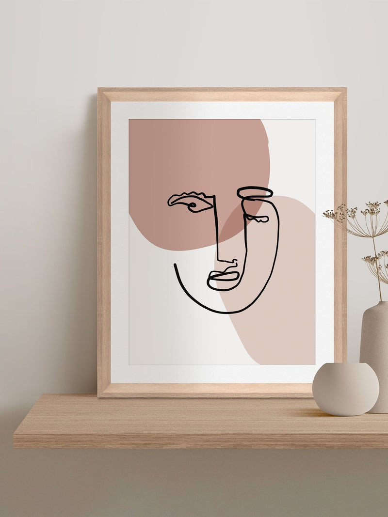 Brookpace Lascelles abstract face wall art 40x50cm - UK version