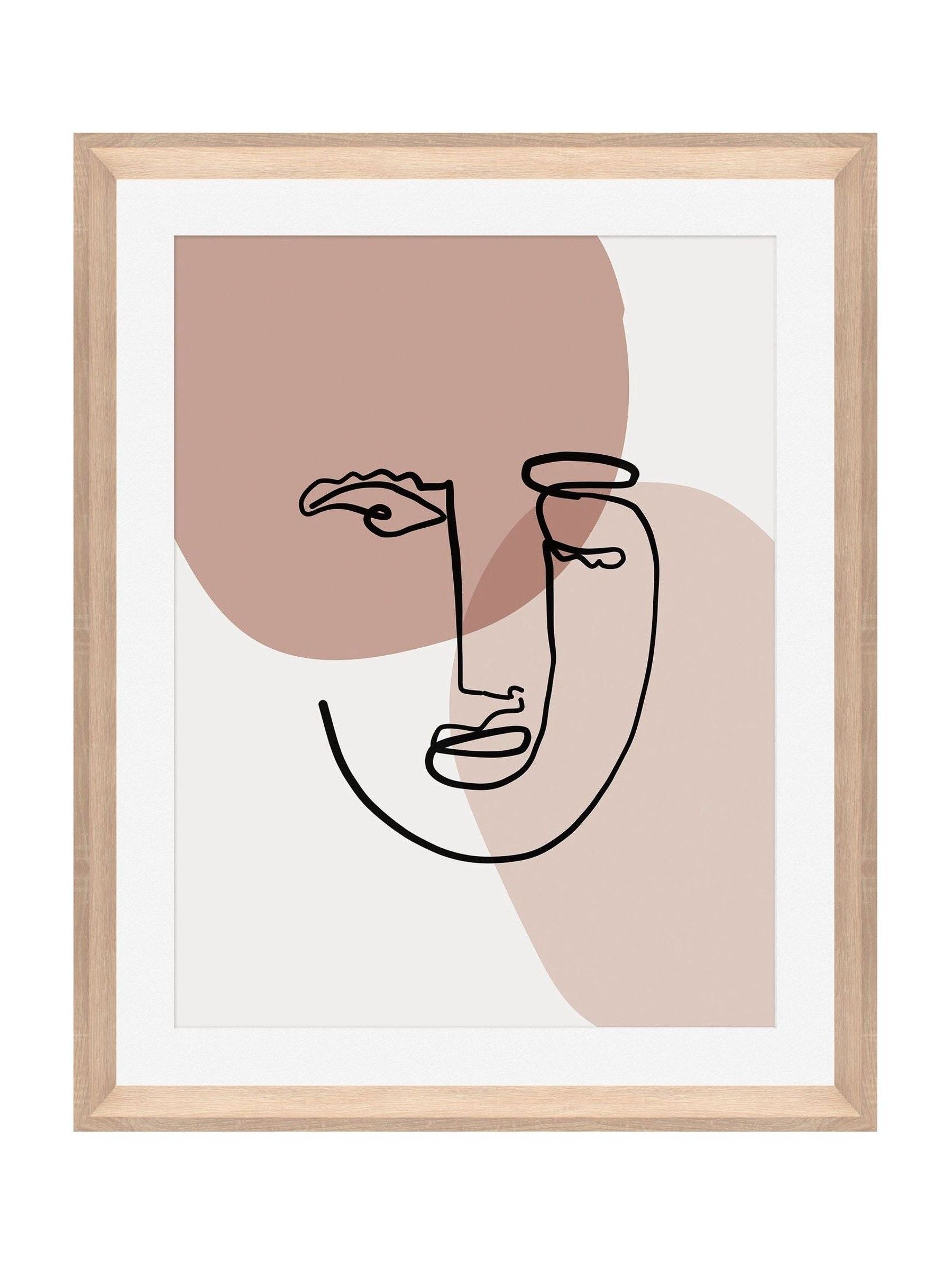Brookpace Lascelles abstract face wall art 40x50cm - UK version