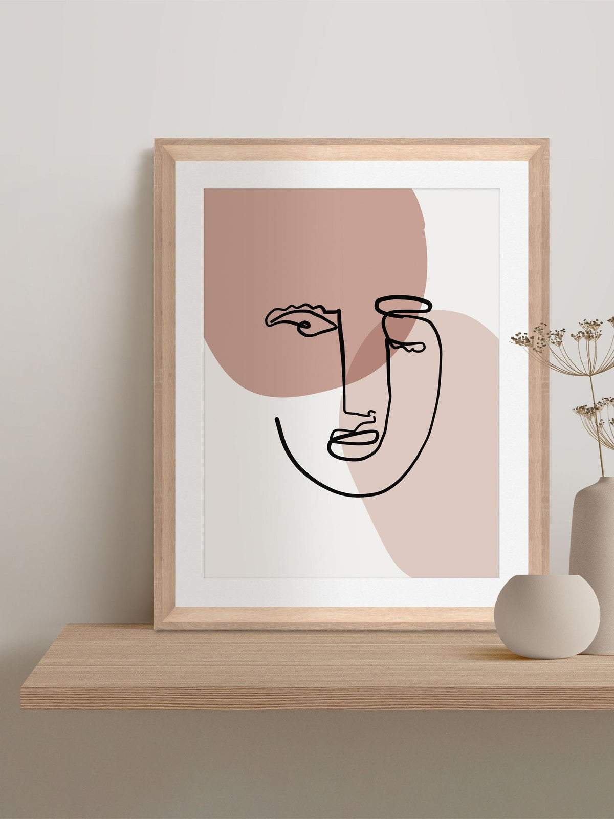 Brookpace Lascelles abstract face wall art 40x50cm - UK version