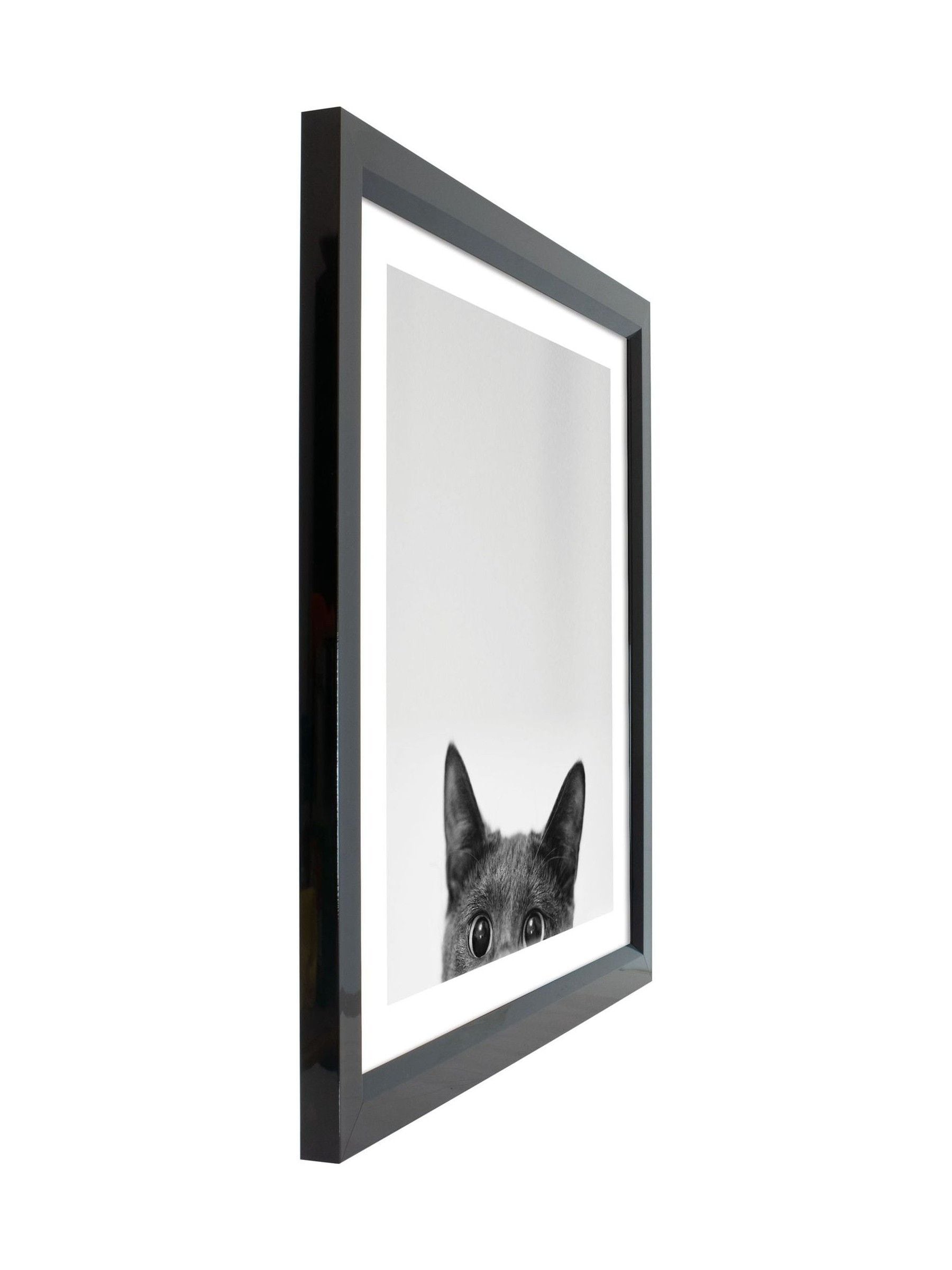Brookpace Lascelles Peeping Cat Scandi wall art 40x50cm, imported from the UK