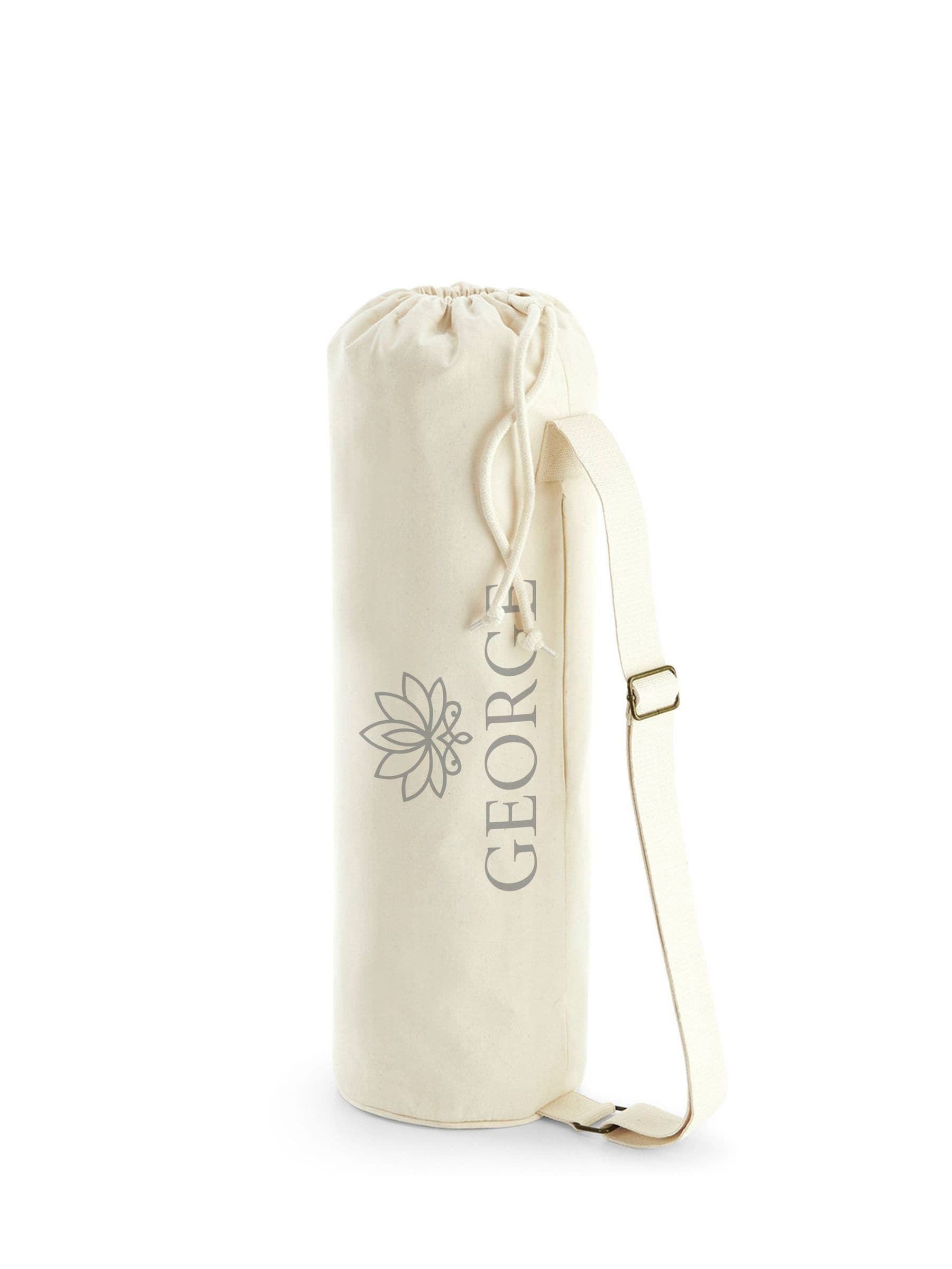 Loveabode personalised lotus flower yoga mat bag cotton canvas (British brand)