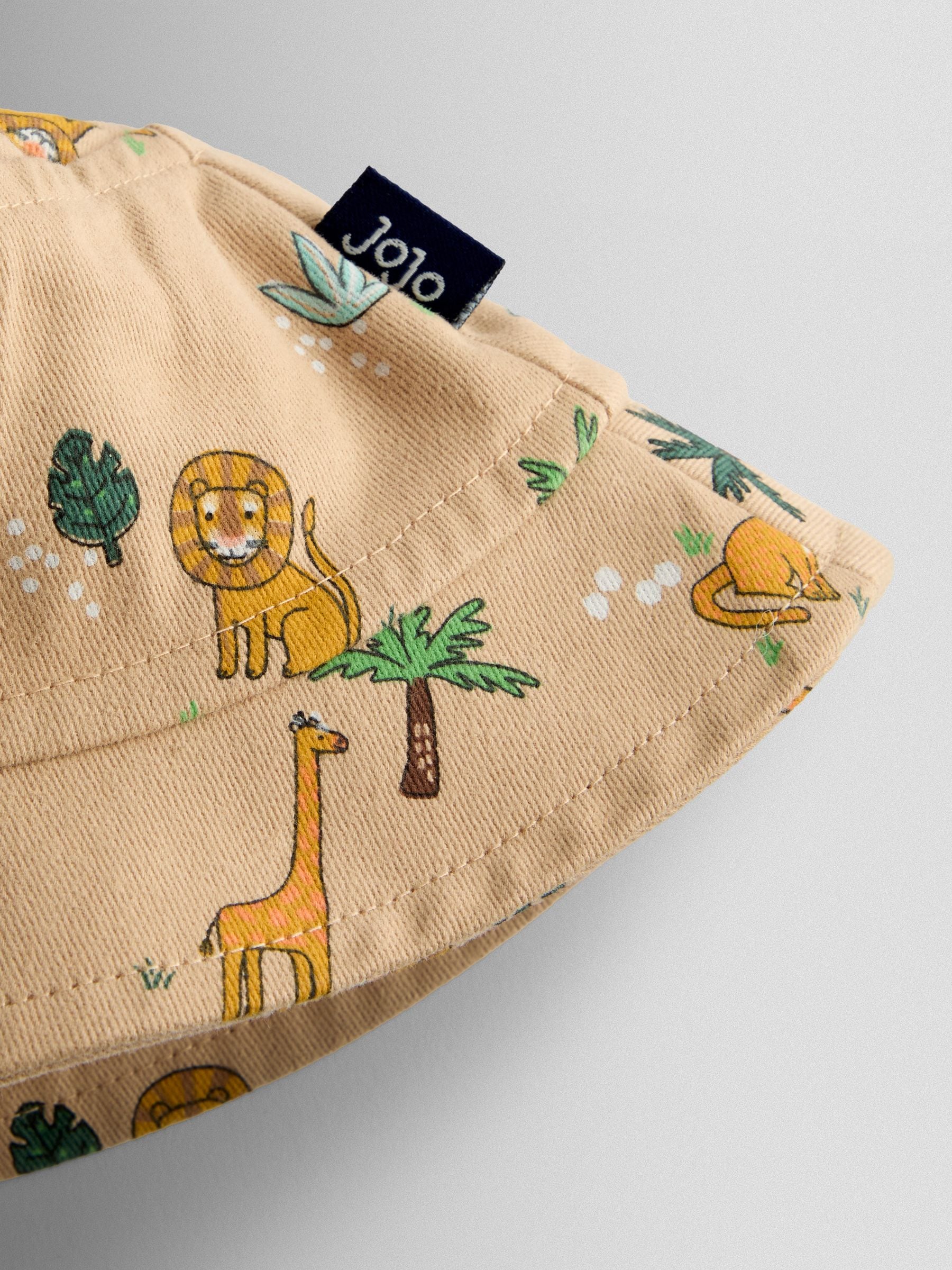 JoJo Maman Bébé ecru safari bucket hat, imported from the UK