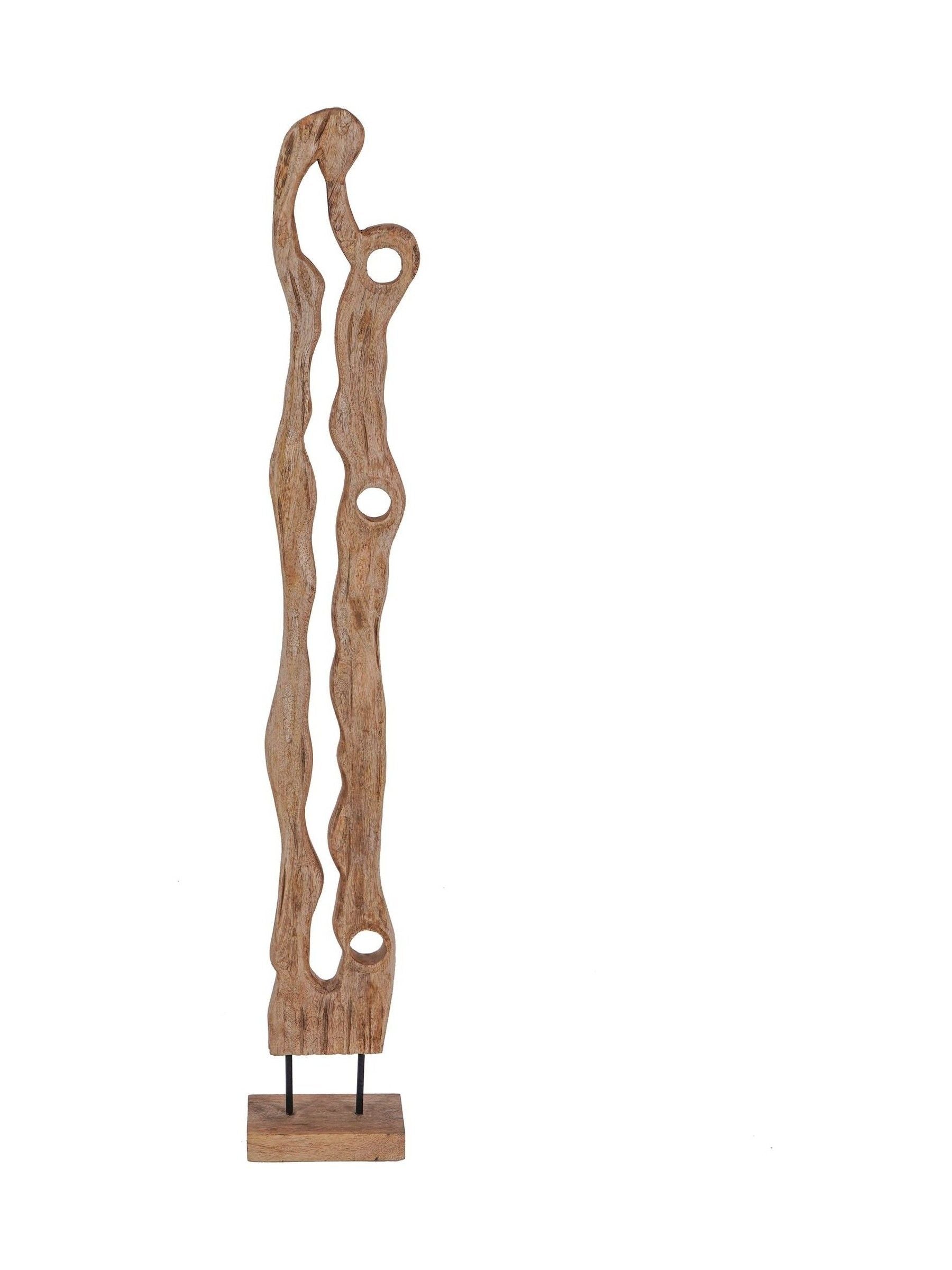 Libra Interiors Natural Large Carved Wood Textured Sculpture