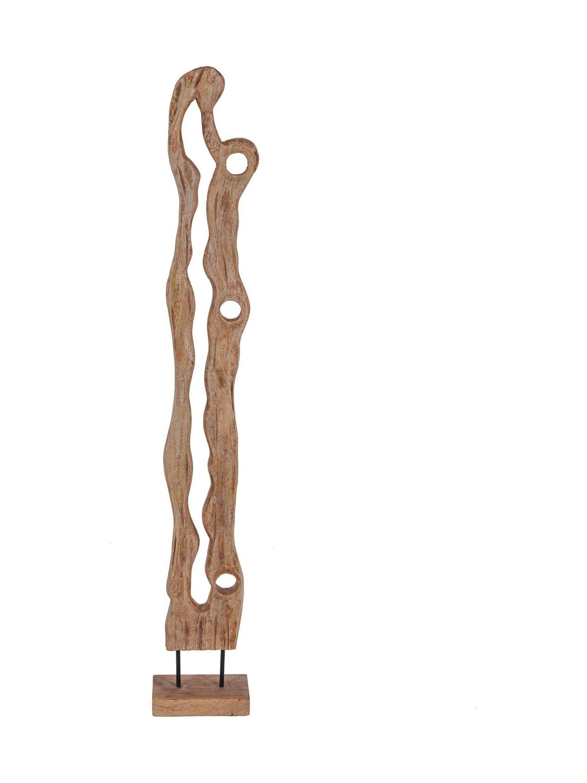 Libra Interiors Natural Large Carved Wood Textured Sculpture