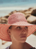 Pink raffia oversized straw hat, imported from the UK