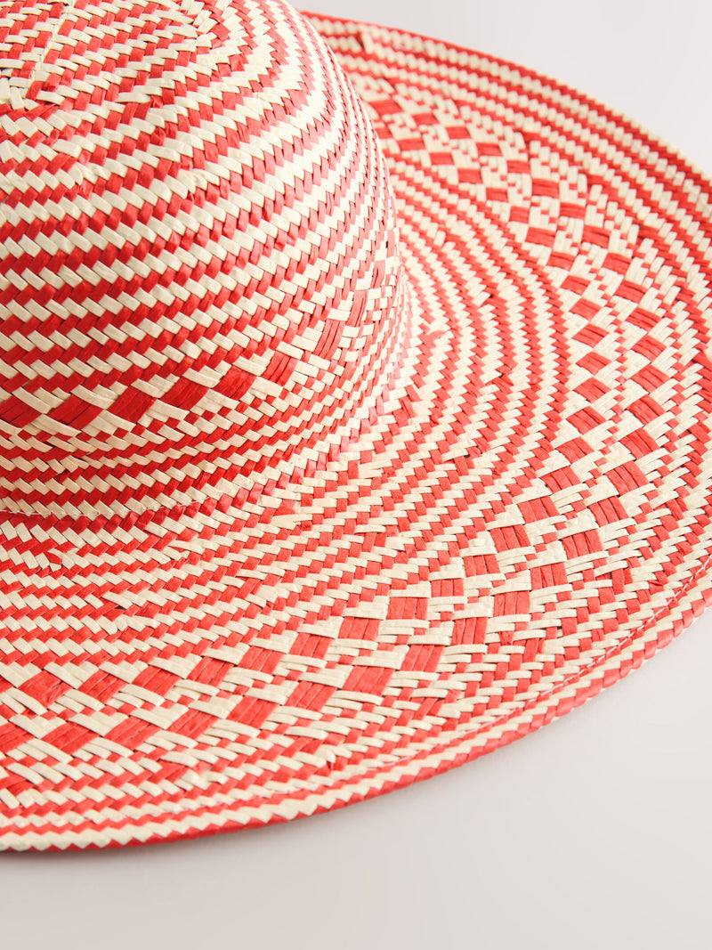 Pink raffia oversized straw hat, imported from the UK