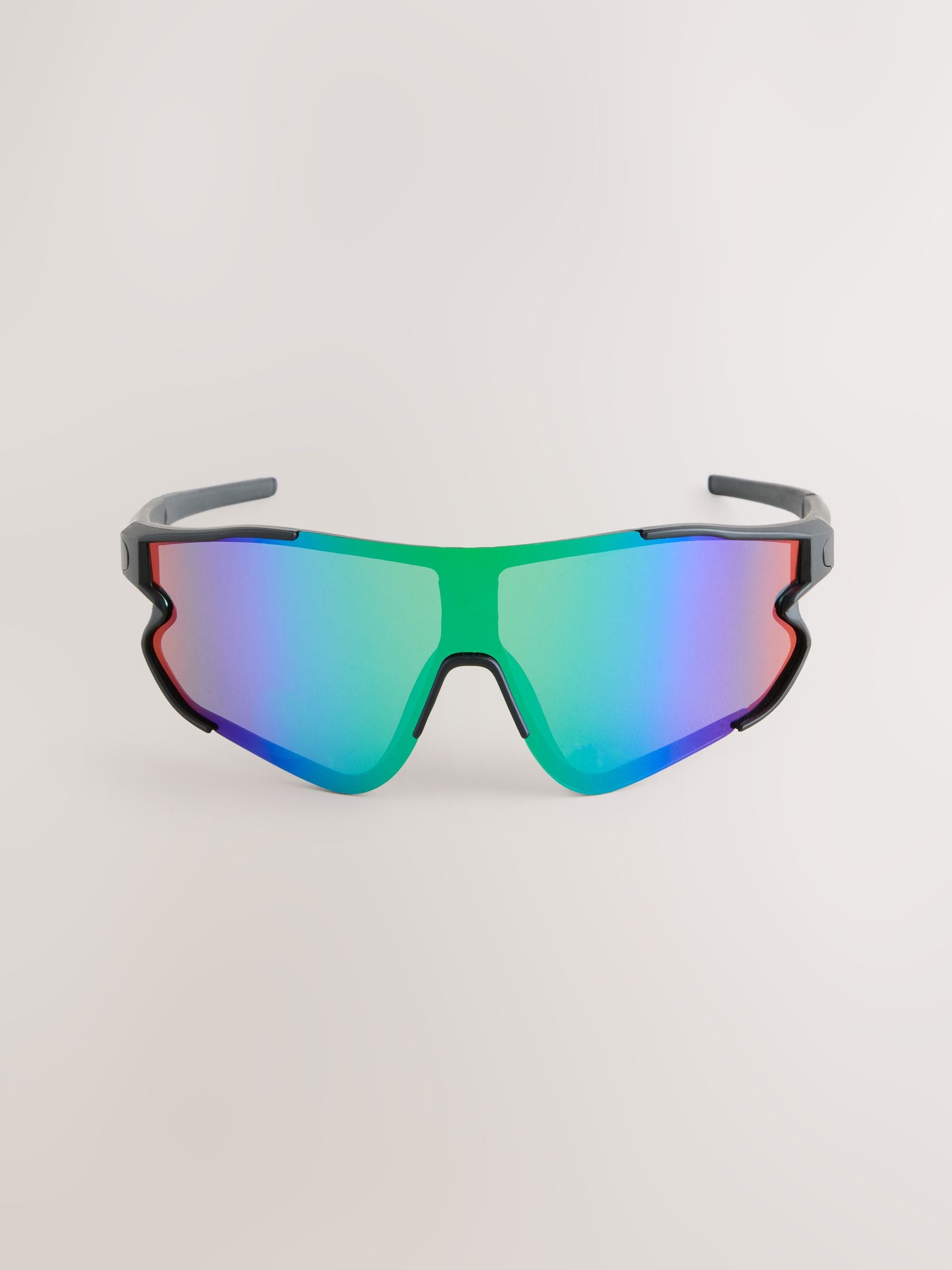 Black full visor polarised sport sunglasses, UK version