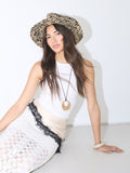 Monochrome twisted straw Panama hat, UK version