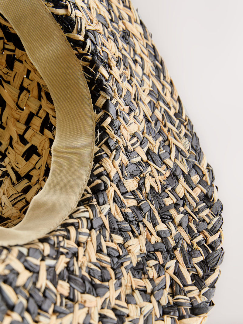 Monochrome twisted straw Panama hat, UK version