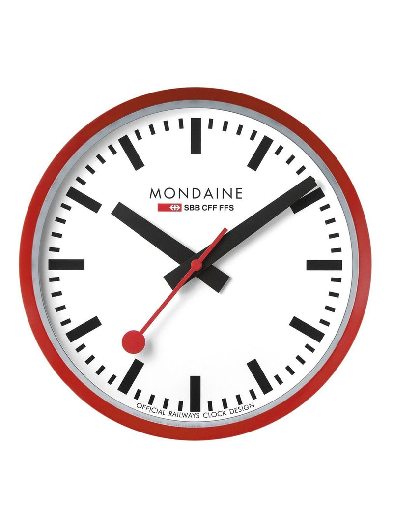 Mondaine white wall clock 25cm, imported from the UK