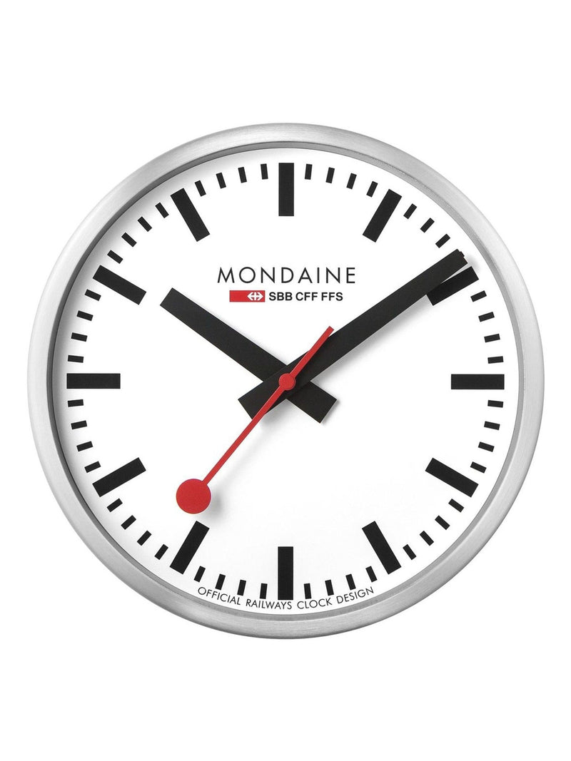 Mondaine white wall clock 25cm, UK version