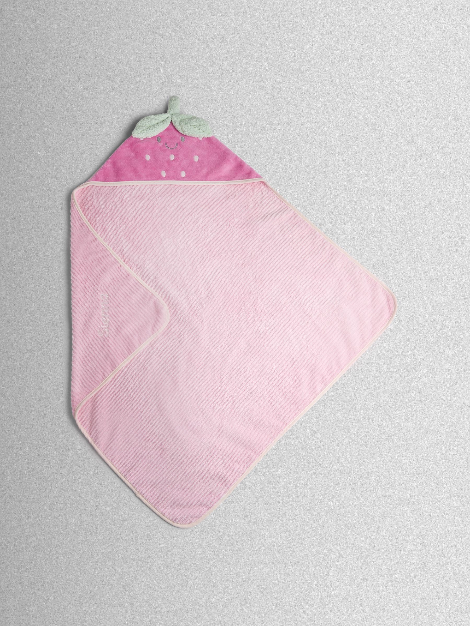 JoJo Maman Bébé pink strawberry hooded towel - British product