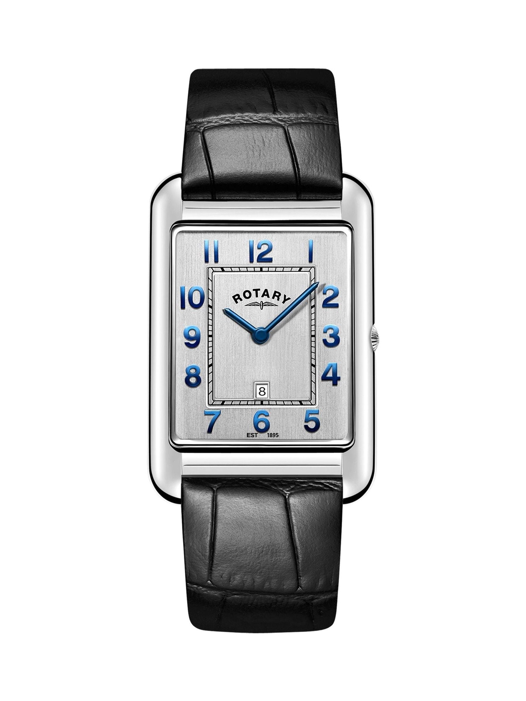 Rotary Black Heritage Astoria watch with steel blue dial - British product