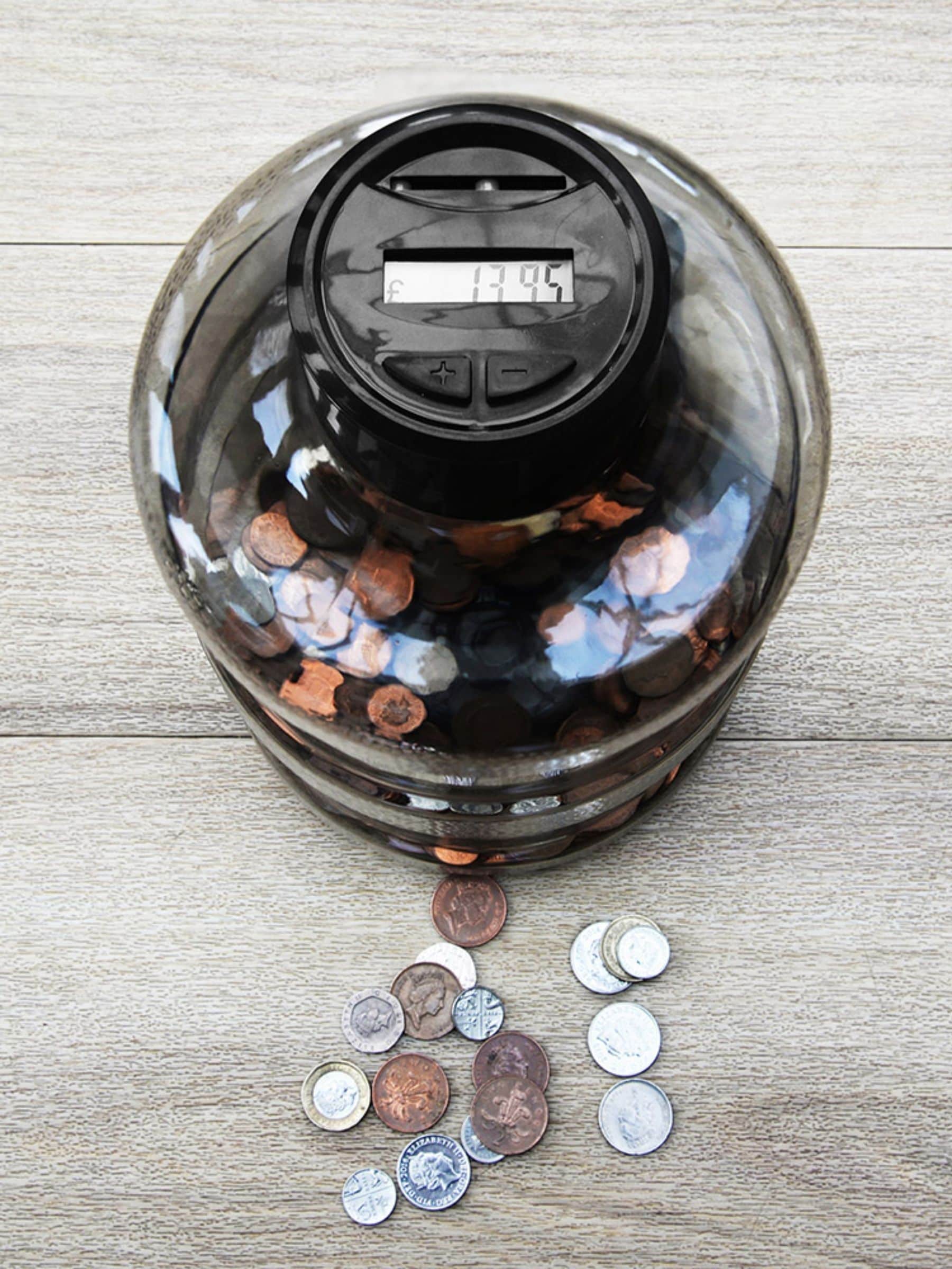 MenKind Super Size coin counting jar, imported from the UK