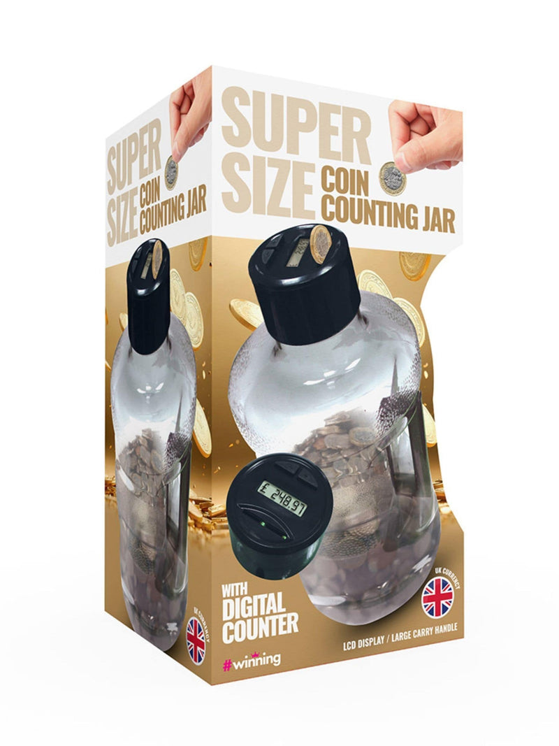 MenKind Super Size coin counting jar, imported from the UK