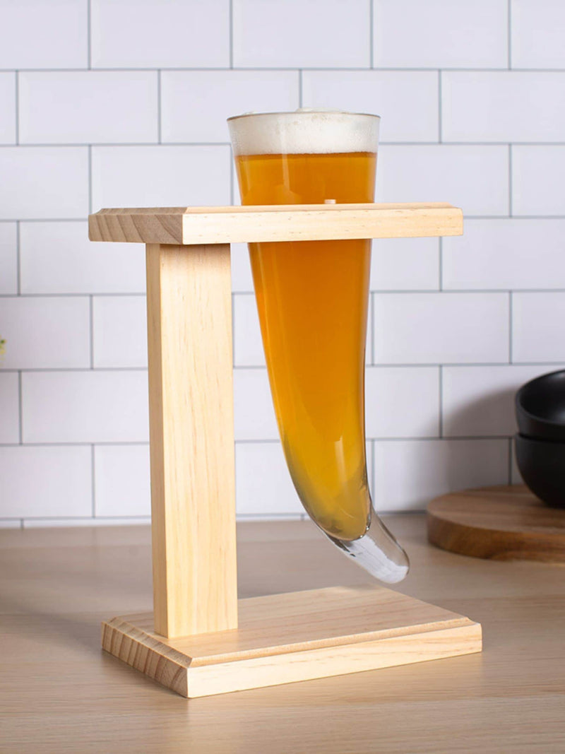 MenKind Viking horn drinking glass clear 480ml - British product
