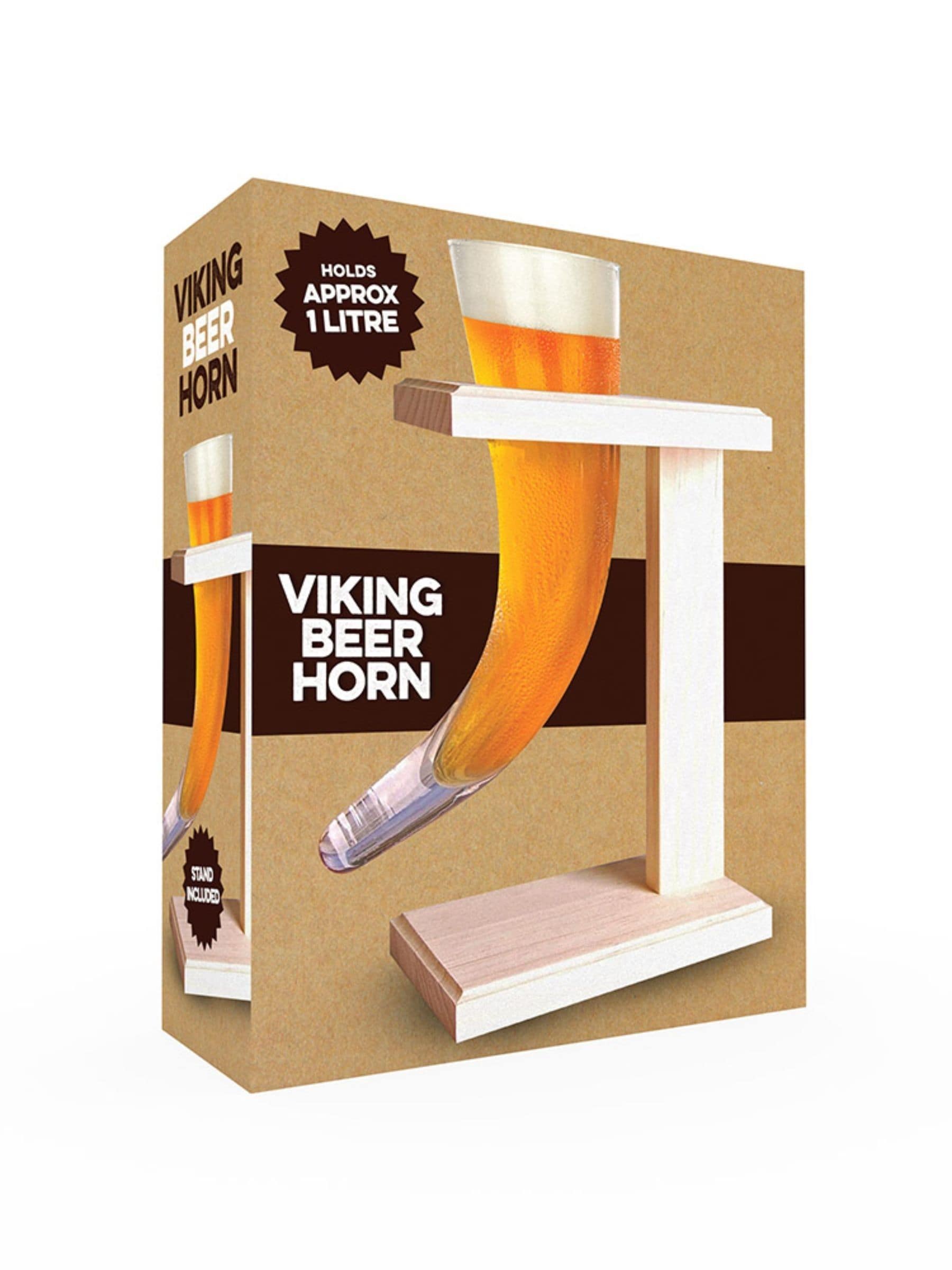 MenKind Viking horn drinking glass clear 480ml - British product