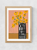 East End Prints Oak Black and White Vase Wall Art Print by Lucy Muss