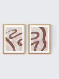 East End Prints oak abstract fuzz wall art prints set of 2 - British product