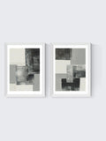 East End Prints set of two black monochrome art prints - British product