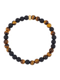 أسورة Bartlett Black Onyx Tigers Eye Stretch Bracelet بحجم 18 سم - منتج بريطاني