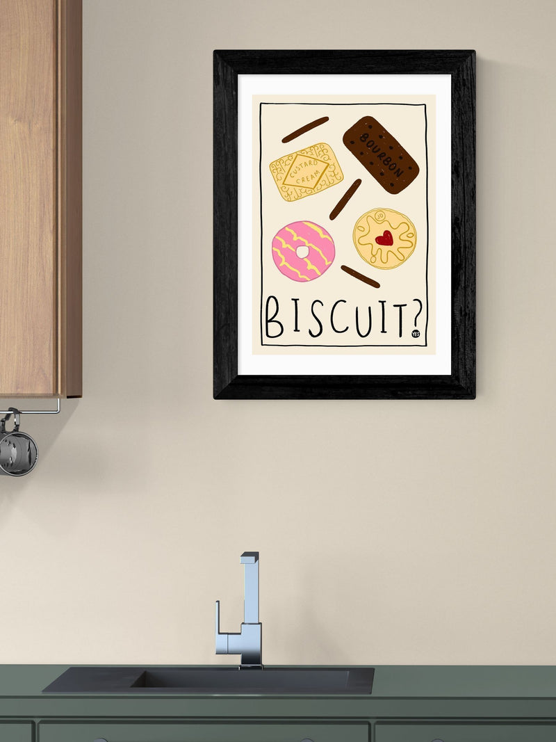Amber May Art White Biscuit Wall Art Print - British product