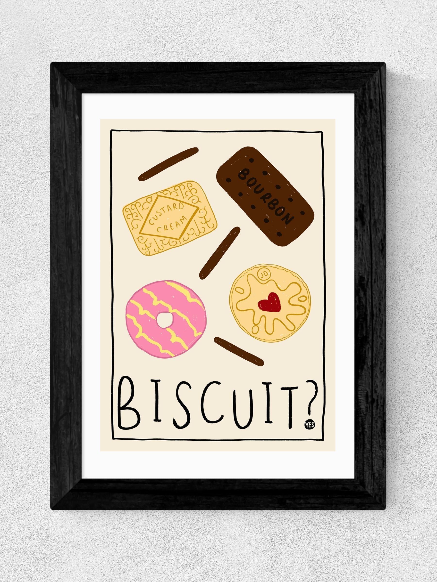 Amber May Art White Biscuit Wall Art Print - British product