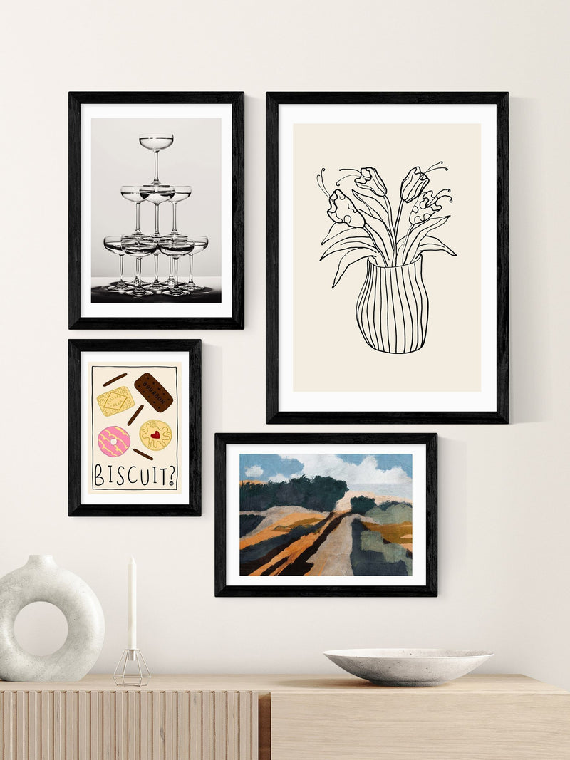 Amber May Art White Biscuit Wall Art Print - British product
