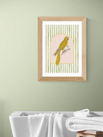 East End Prints Oak Eccentric Parrot Wall Art Print