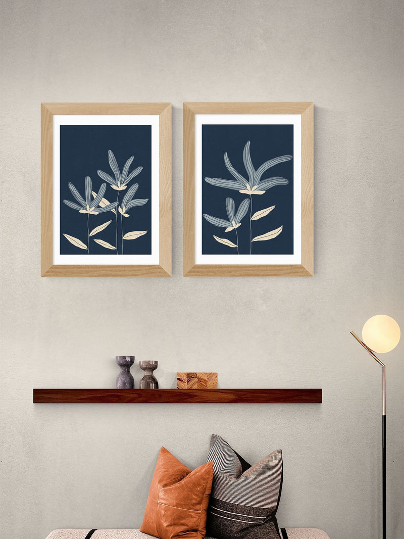 East End Prints Set of 2 Oak Flowers Wall Art Prints by Alisa Galitsyna
