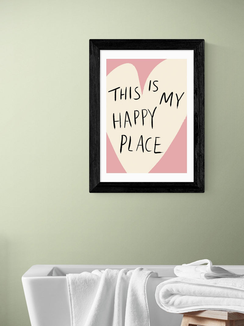East End Prints Black This Is My Happy Place Wall Art Print by Amber May Art