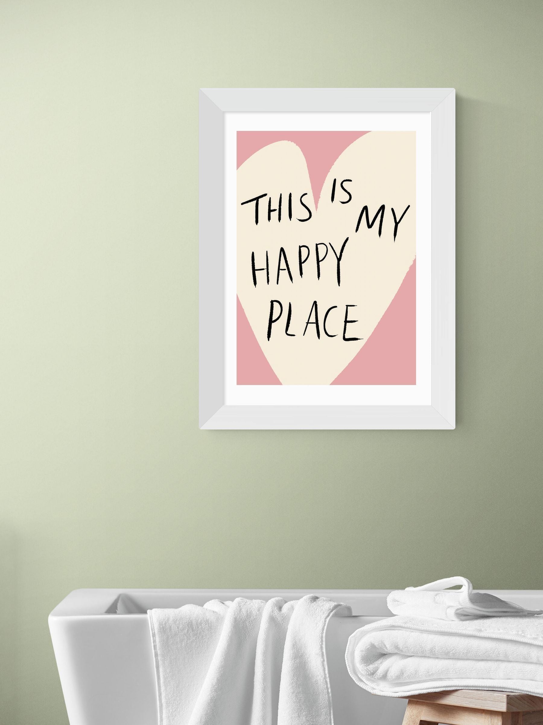 East End Prints Happy Place wall art print, UK version