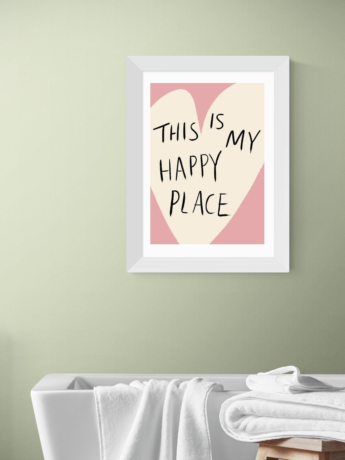East End Prints Happy Place wall art print, UK version