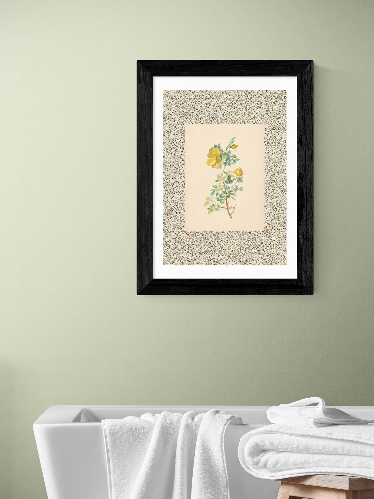 Oh Fine! Art white charming roses framed wall art print - British product