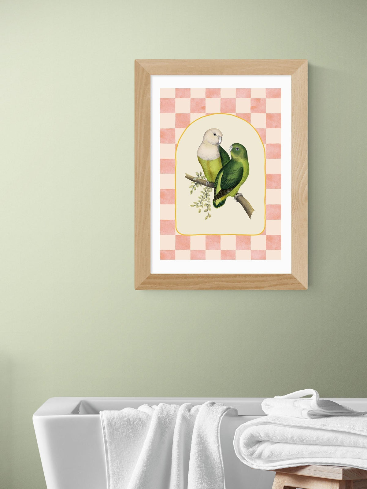East End Prints Oak lovebirds wall art print - British product