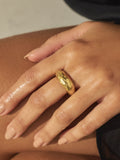 Gold tone stainless steel waterproof domed ring, imported from the UK