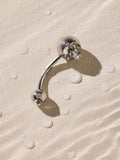Silver tone belly bar with sparkle stainless steel, UK version