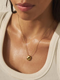 Gold tone waterproof stainless steel pebble necklace, UK version