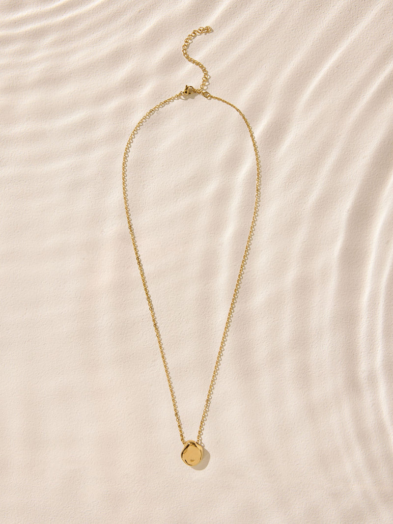 Gold tone waterproof stainless steel pebble necklace, UK version