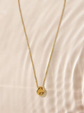 Gold tone waterproof stainless steel pebble necklace, UK version