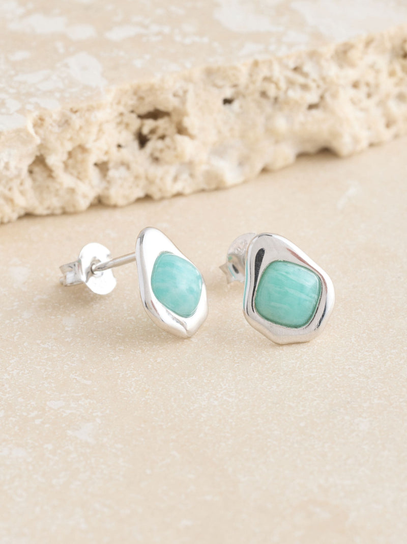 Sterling Silver Turquoise Stud Earrings - British product