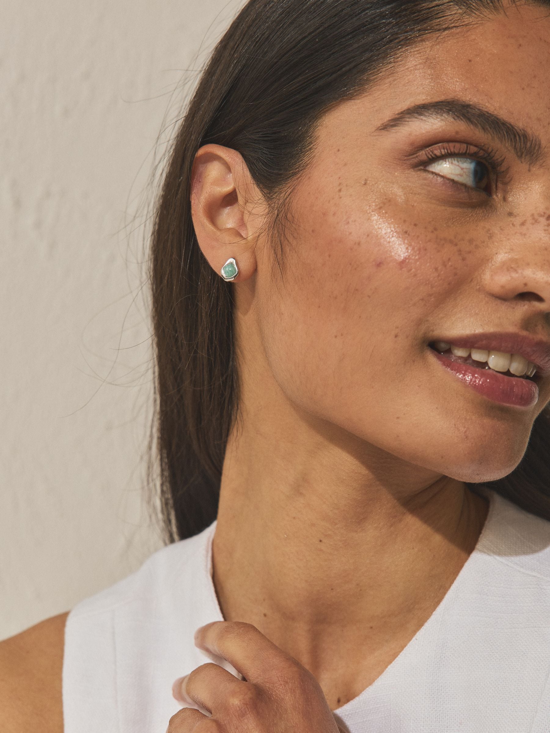 Sterling Silver Turquoise Stud Earrings - British product