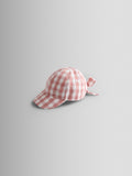 JoJo Maman Bébé light pink gingham cap with bow - British product