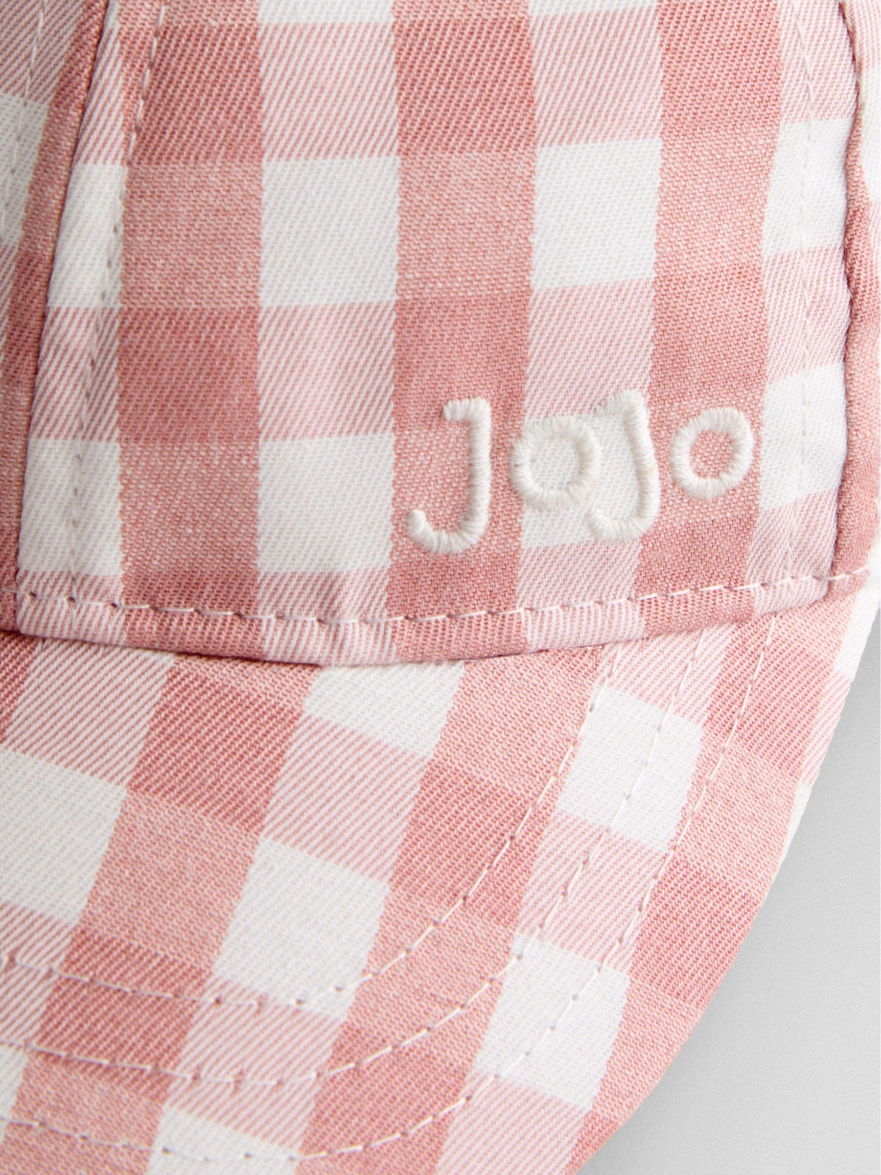 JoJo Maman Bébé light pink gingham cap with bow - British product