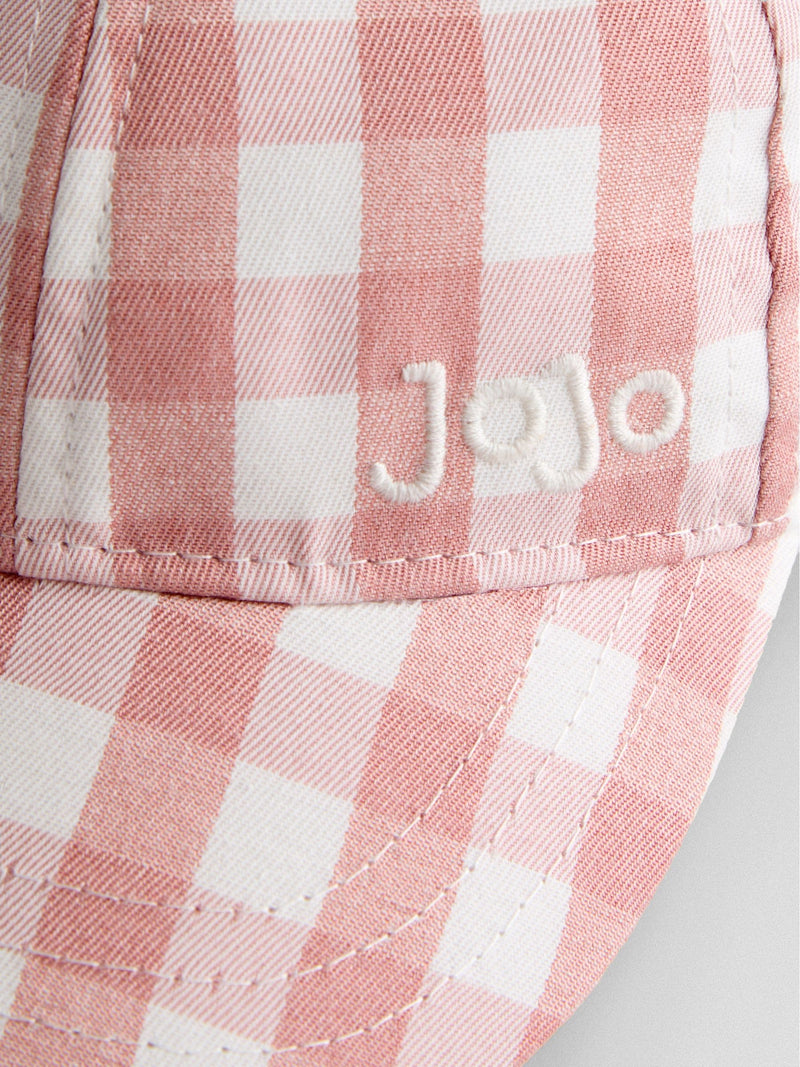 JoJo Maman Bébé light pink gingham cap with bow - British product