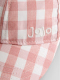 JoJo Maman Bébé light pink gingham cap with bow - British product