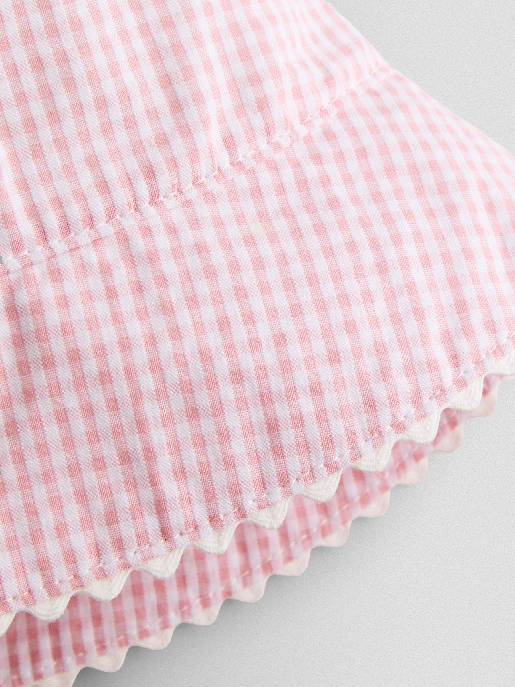 JoJo Maman Bébé pink gingham floppy sun hat - British product