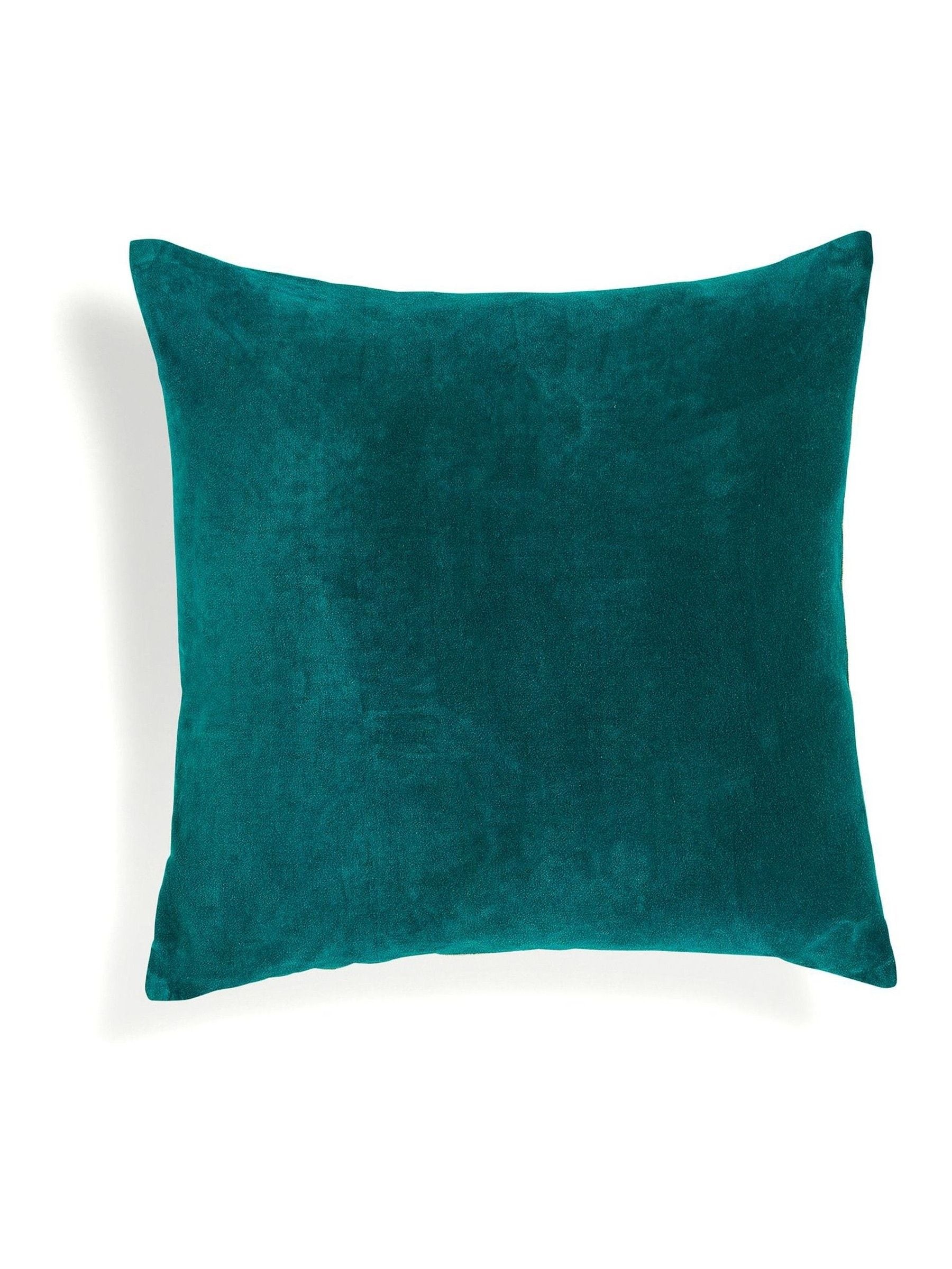 Christy Peacock Jaipur Velvet Cushion 45x45cm, imported from the UK