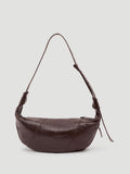 Hush Chocolate Brown Oversized Leather Crescent Bag