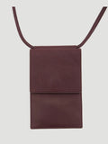 Hush red leather crossbody phone bag for travel (British brand)